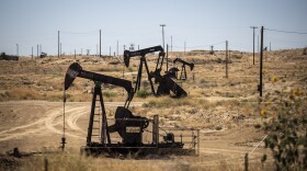 Oil pumps in the Kern River Oil Field near Bakersfield.