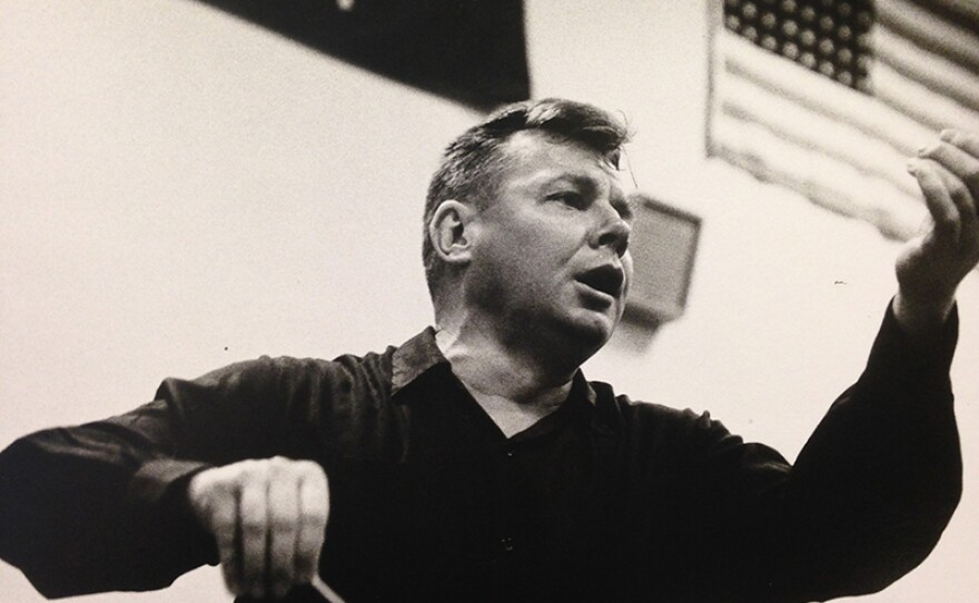 Robert Shaw in rehearsal asking more of his ensemble. (undated photo)