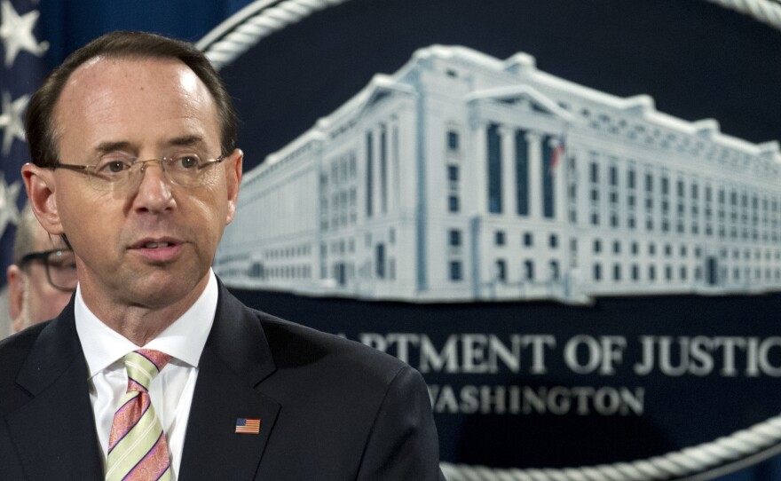 Deputy Attorney General Rod Rosenstein was among those at the Justice Department who announced charges against Chinese cyber-attackers on Thursday. It could escalate tensions between the great powers.