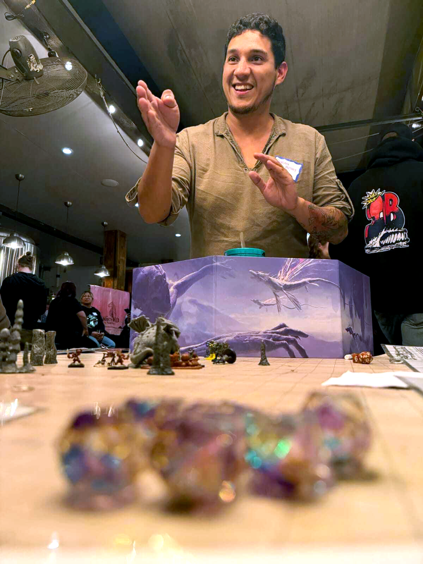Doriam Couto leads a Dungeons & Dragons campaign as the Dungeon Master.