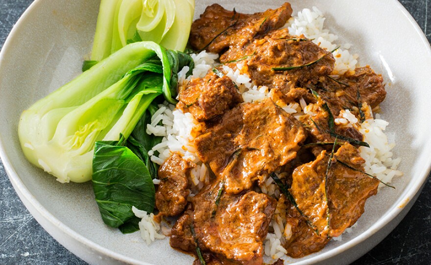 Panang beef curry. In Season 18 of AMERICA'S TEST KITCHEN, hosts Bridget Lancaster and Julia Collin Davison head into the test kitchen to bring viewers equipment reviews, taste tests, and recipes for the home cook.