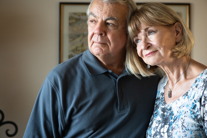 Mimi and Mike Murray are shown at their home in San Diego, Aug. 22, 2022. They are caregivers for their son who suffers from mental illness. 