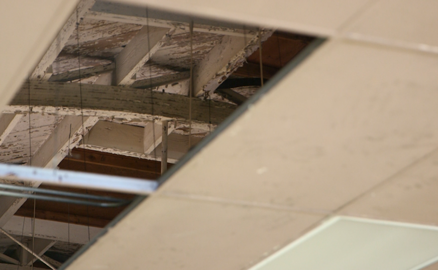 A wooden barrel ceiling is exposed at O'Connor's Church Goods on El Cajon Boulevard, March 23, 2016.