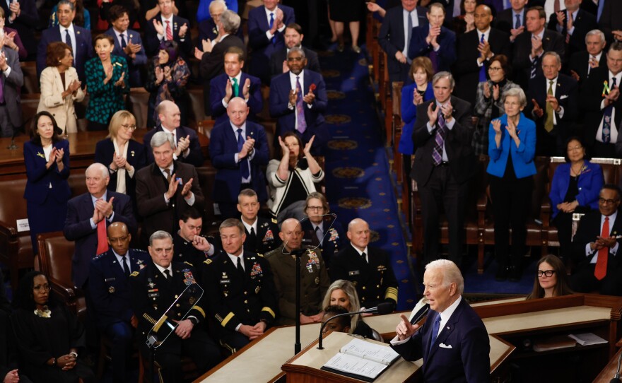 President Biden delivers his State of the Union address in the House Chamber of the U.S. Capitol on February 07, 2023 in Washington, DC.