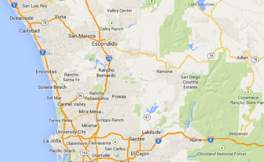 Cities In San Diego County Map Cities Along Sr-78 In San Diego's North County Seek Identity | Kpbs Public  Media