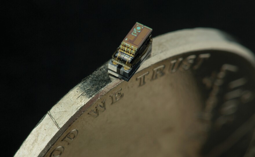 The Michigan Micro Mote (M3) is the world's smallest computer. A temperature sensor is one of the three types of the M3.