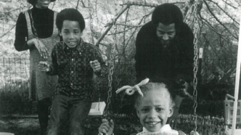 Cheryl Morrow (right) is seen on a swing with her father, Willie Morrow in this undated photo.