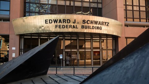 The Edward J. Schwartz Federal Building in downtown San Diego on Sept. 24, 2025.