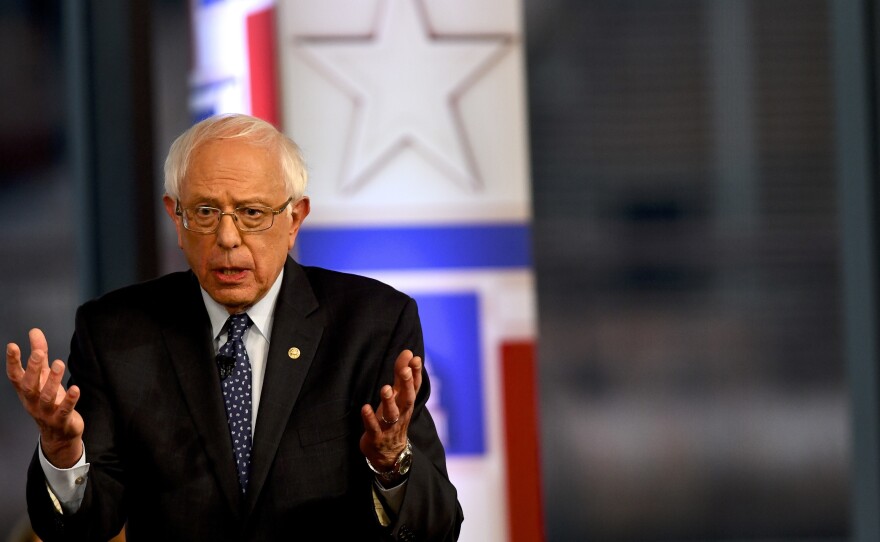 Sen. Bernie Sanders of Vermont participates in a Fox News town hall in Pennsylvania. Sanders is one of 20 candidates running for the Democratic presidential nomination.