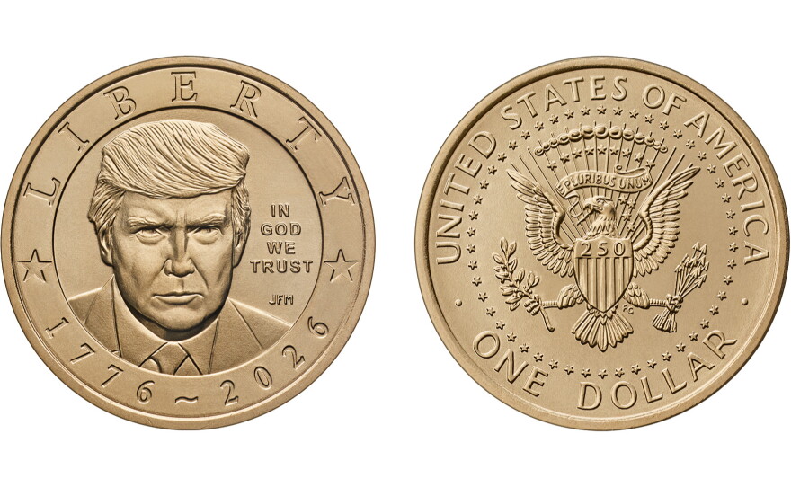 The U.S. Mint is producing a new $1 coin featuring President Trump's image. He's only the second living president to get this honor, after Calvin Coolidge in 1926.