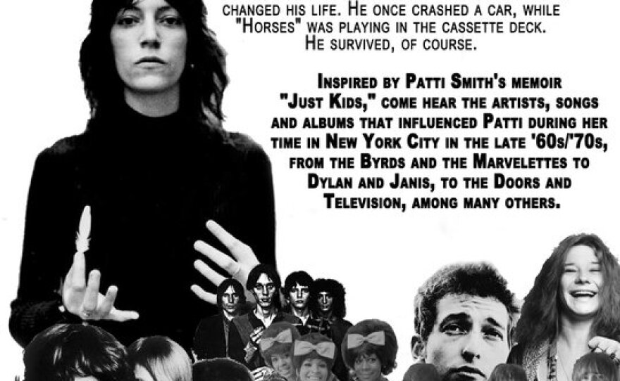An evening of music inspired by Patti Smith's "Just Kids" will take place at the Whistle Stop this Saturday.