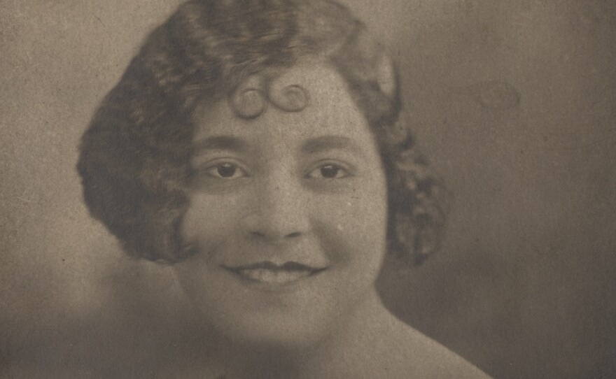 A photograph of Mollie Virgil Lewis (Mollie Moon), circa 1926.