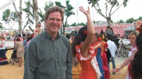 Photo of Rick Steves at a vibrant festival that takes place every April, in Sevilla, Spain