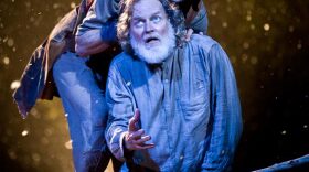 Robert Foxworth as King Lear and Bruce Turk as the Fool in the Old Globe's production of "King Lear." 
