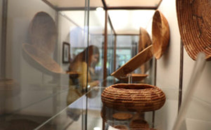 A collection of Kumeyaay baskets displayed at the new cultural museum in El Cajon.