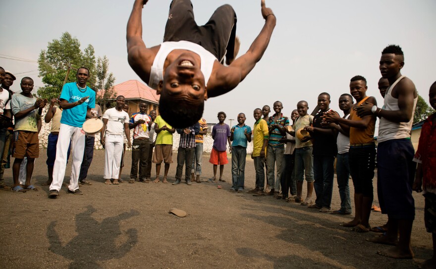 The former child soldiers learn and practice capoeira, a form of Brazilian dance that incorporates martial arts.