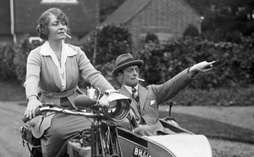 On both sides of the Atlantic, the 1920s saw strict gender roles bend — and break — as new kinds of relationships were tested in life and literature. Here, British actor Leslie Henson and his wife Madge Saunders show off the spirit of subversion in November 1920.