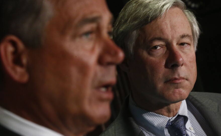 The House votes Friday on a bill submitted by Rep. Fred Upton, R-Mich., right, guaranteeing Americans can keep their existing insurance plans, even if those policies don't meet standards in the Affordable Care Act. Upton is seen here this week with Speaker John Boehner.
