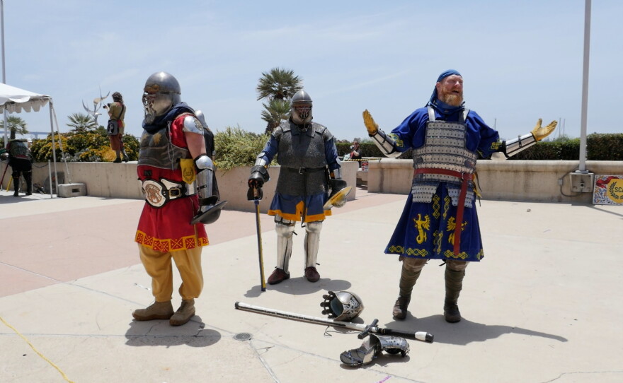Baron Torsteinn Arngeirsson addresses the crowd at San Diego Comic-Con after the final fight on July 24, 2026.