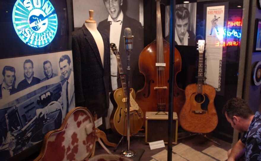 Sun Records memorabilia sits on display at Sun Studio in Memphis, Tenn., in 2005.