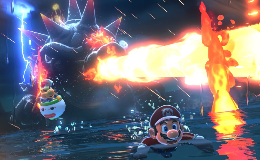 Dodging Bowser's fiery wrath is one of the hardest tasks in<em> Bowser's Fury. </em>