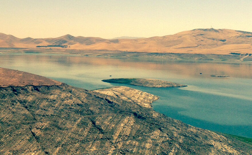 The San Luis Reservoir in central California is the largest "off-channel" reservoir in the U.S. It is currently at less than 30 percent of its normal capacity.