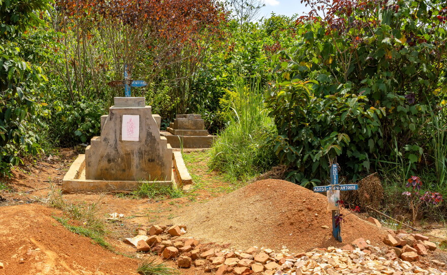 A cemetery in Mongbwalu, in Ituri province, in eastern Democratic Republic of Congo. The gold-mining town is one of the hot spots of Congo's Ebola outbreak. Frequent burials have become part of daily life as the virus continues to spread and take lives.