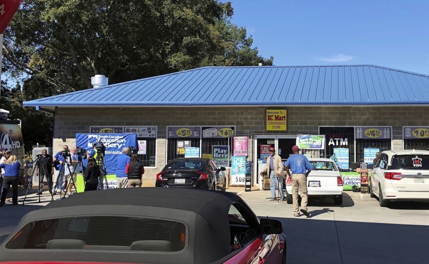 The KC Mart in Simpsonville, S.C., after it was announced the winning $1.5 billion Mega Millions lottery ticket was purchased there in October 2018.
