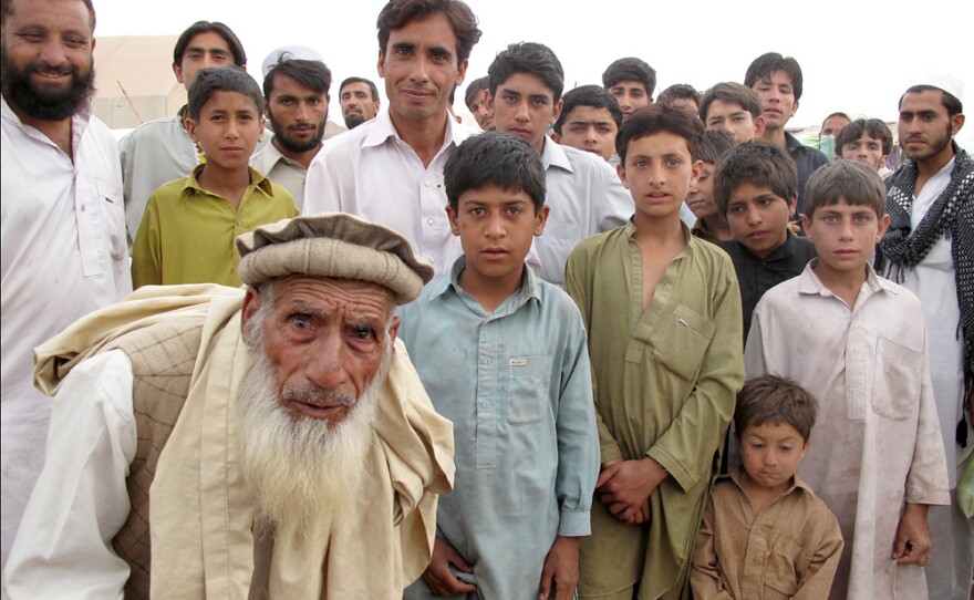 Pakistani refugees displaced by the violence are living in a camp outside Peshawar.