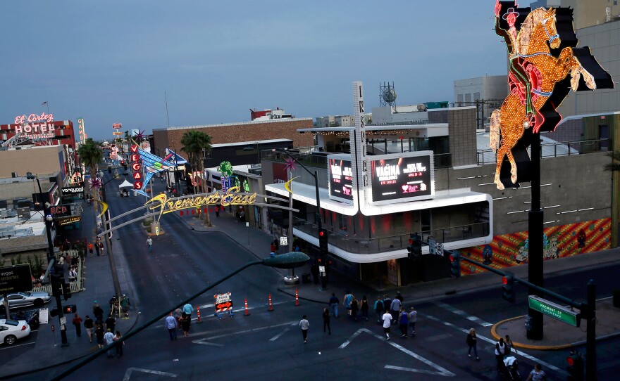The Fremont East district of Las Vegas.
