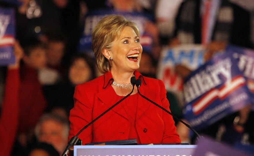 Democratic presidential hopeful Sen. Hillary Clinton speaks during a primary election night party on March 4, 2008, in Columbus, Ohio.