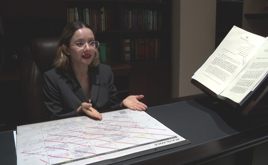 Tijuana lawyer Harlene Arriaga in her office in Tijuana, MX, May 29, 2025.