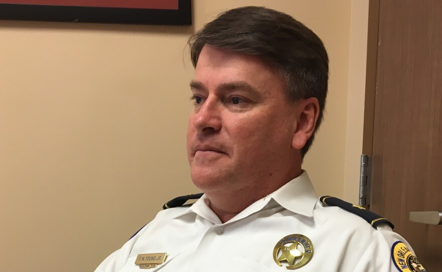 Frank Young is the commander of the New Orleans Police Department's fifth district, where gun violence has surged. He blames factors such as a growing number of people who keep guns in their cars, which then get stolen and used in retaliatory shootings.