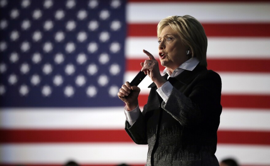Hillary Clinton speaks at the Charles H. Wright Museum of African American History in Detroit. She again hopes black support pushes her over the top in Michigan.