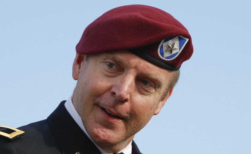 Army Brig. Gen. Jeffrey Sinclair as he arrived for his court-martial case Thursday at Fort Bragg in Fayetteville, N.C.