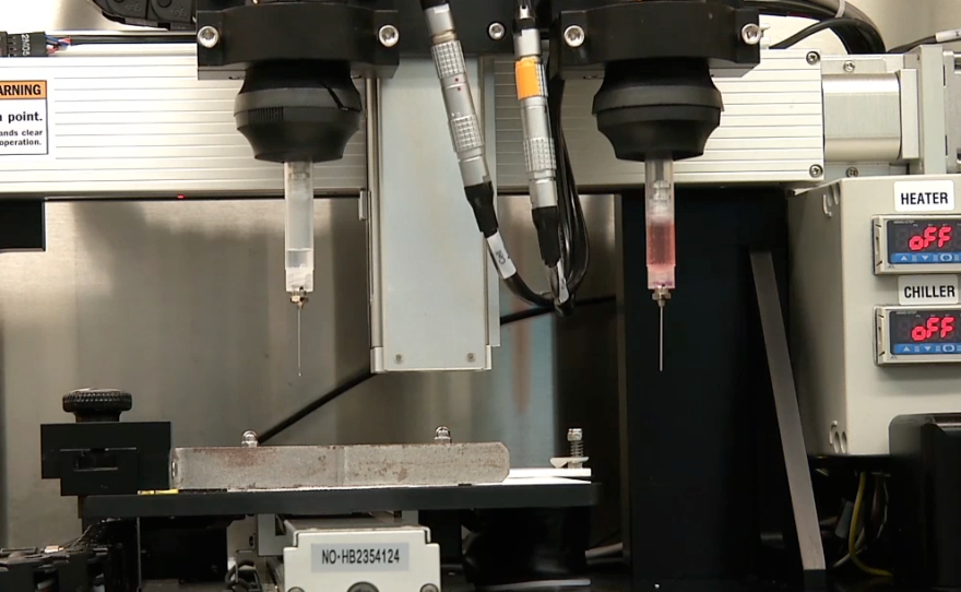 This undated photo shows Organovo's 3-D printing machine.