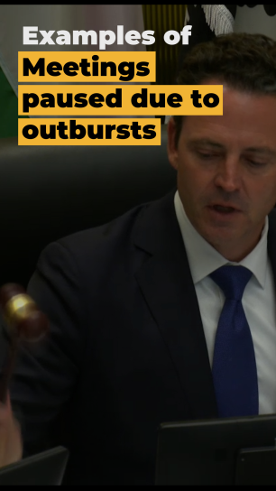 Examples of meetings paused due to outbursts