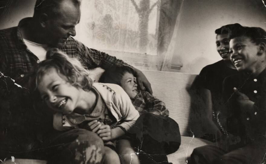 The Lovings and their children, in their living room.
