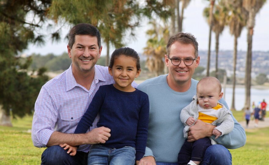 An undated photo of Chris Ward (left), candidate for the 78th State Assembly District, and his family.