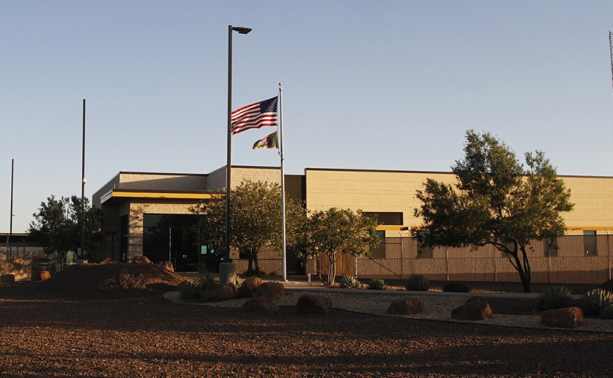The entrance of a Border Patrol station in Clint, Texas. U.S. Customs and Border Protection said the agency is removing children from the facility following reports of unsanitary conditions inside.