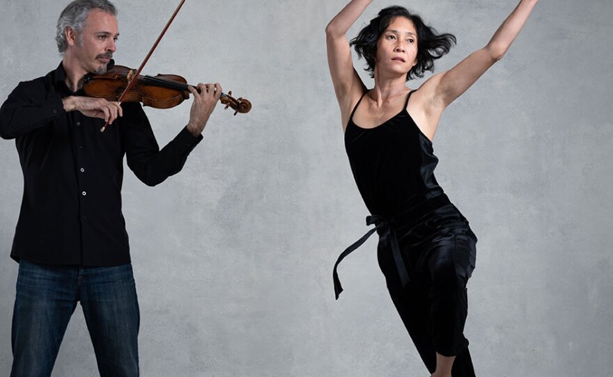 Colin Jacobsen and Maile Okamura perform as part of LITVAKdance's "Dances to Strings" production, streaming on April 10, 2021.