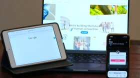 The home pages of Meta, Google and TikTok are displayed on devices in Sydney, Tuesday, April 28, 2026.