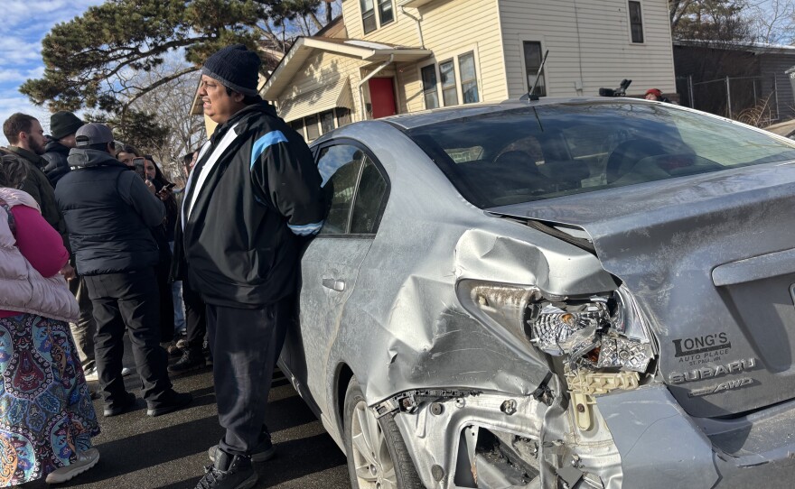Christian Molina says federal immigration agents crashed into his car when he refused to stop for them in Minneapolis in January.