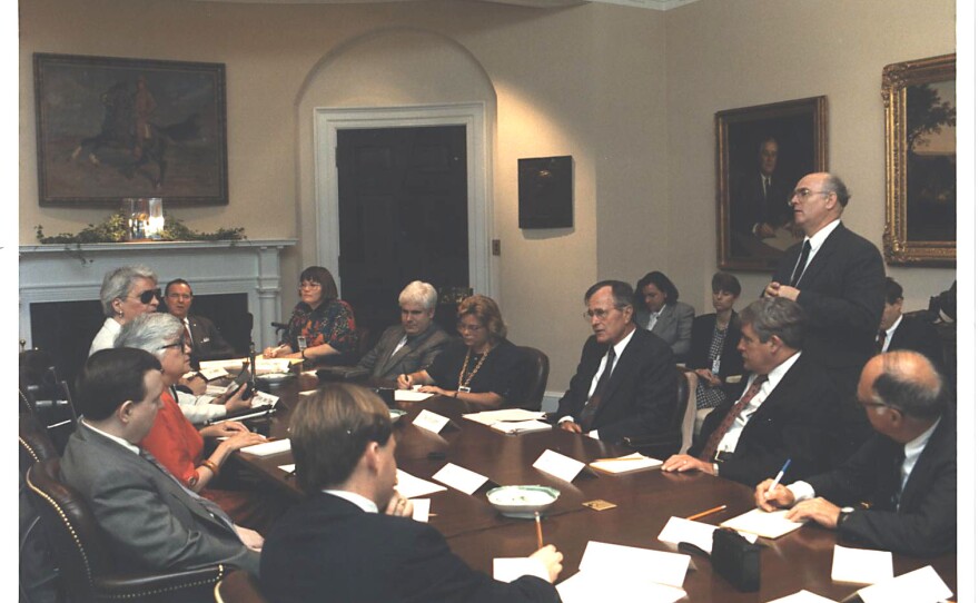Cyndi Jones at the White House with former President George H.W. Bush.