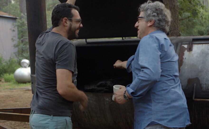 Aaron Franklin with producer of BBQ PITMASTERS, John Markus.