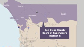 A map shows San Diego County Board of Supervisors Dictrict 5, May 2018.