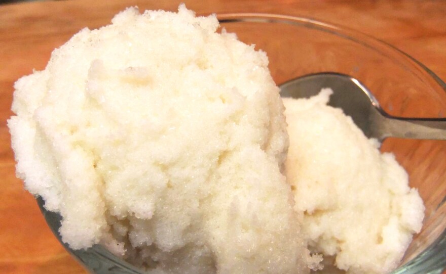 You can make snow cream with freshly fallen snow; milk, cream, or condensed milk; sugar; and vanilla. You can make it even richer with whole raw eggs.