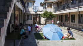 An Apartment complex near Ibarra Elementary in City Heights on August 21, 2017. Many of the families living here are Syrian refugees.