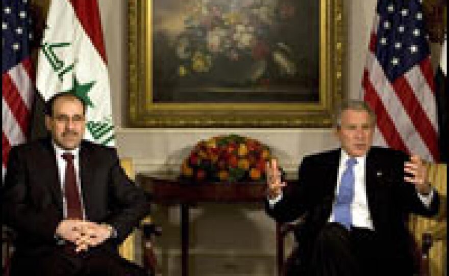 President Bush (right) meets with Iraqi Prime Minister Nouri al-Maliki in New York, Sept. 25, 2007.