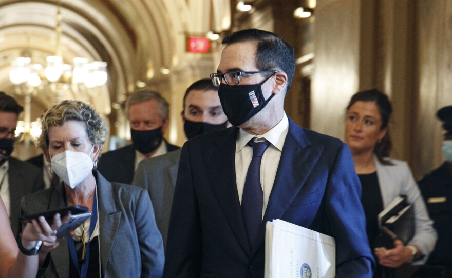 Treasury Secretary Steven Mnuchin on Capitol Hill earlier this week. A White House proposal to cut federal unemployment benefits to a percentage of earlier wages could take months to implement, leaving millions with significantly reduced checks.